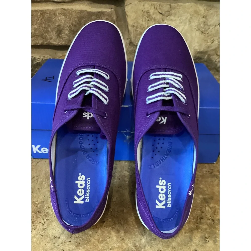 Keds Champion Purple Canvas Sneakers Blissarch Support Womens 9M KW-CHAMP-2C-500